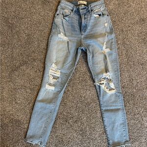 Abercrombie curve love distressed jeans